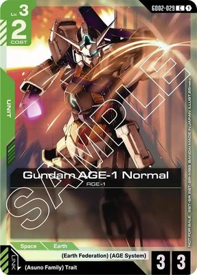 Gundam AGE-1 Normal (Store Tournament Participant Pack 02), Gundam Promotional Cards