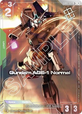 Gundam AGE-1 Normal (Store Tournament Winner Pack 02), Gundam Promotional Cards