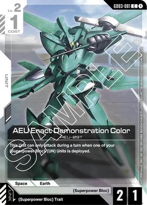 AEU Enact Demonstration Color (Store Tournament Participant Pack 03), Gundam Promotional Cards