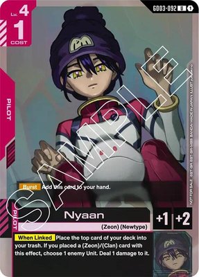 Nyaan (Store Tournament Participant Pack 03), Gundam Promotional Cards