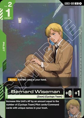 Bernard Wiseman (GD03 Release Event), Gundam Promotional Cards