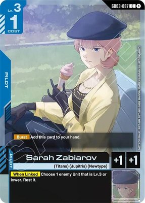 Sarah Zabiarov (Store Tournament Participant Pack 04), Gundam Promotional Cards