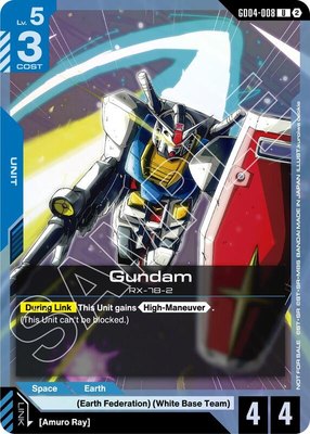 Gundam (GD04-008) (WCS 26-27 Participation Pack Vol.2), Gundam Promotional Cards